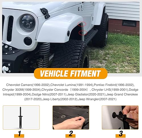 Miniatura 5 de GOOACC 50 Piezas Remaches Ciegos de Nylon con Orificio de 14", Guardabarros Parachoques Moldura de Puerta Retenedor de Remache de Plástico