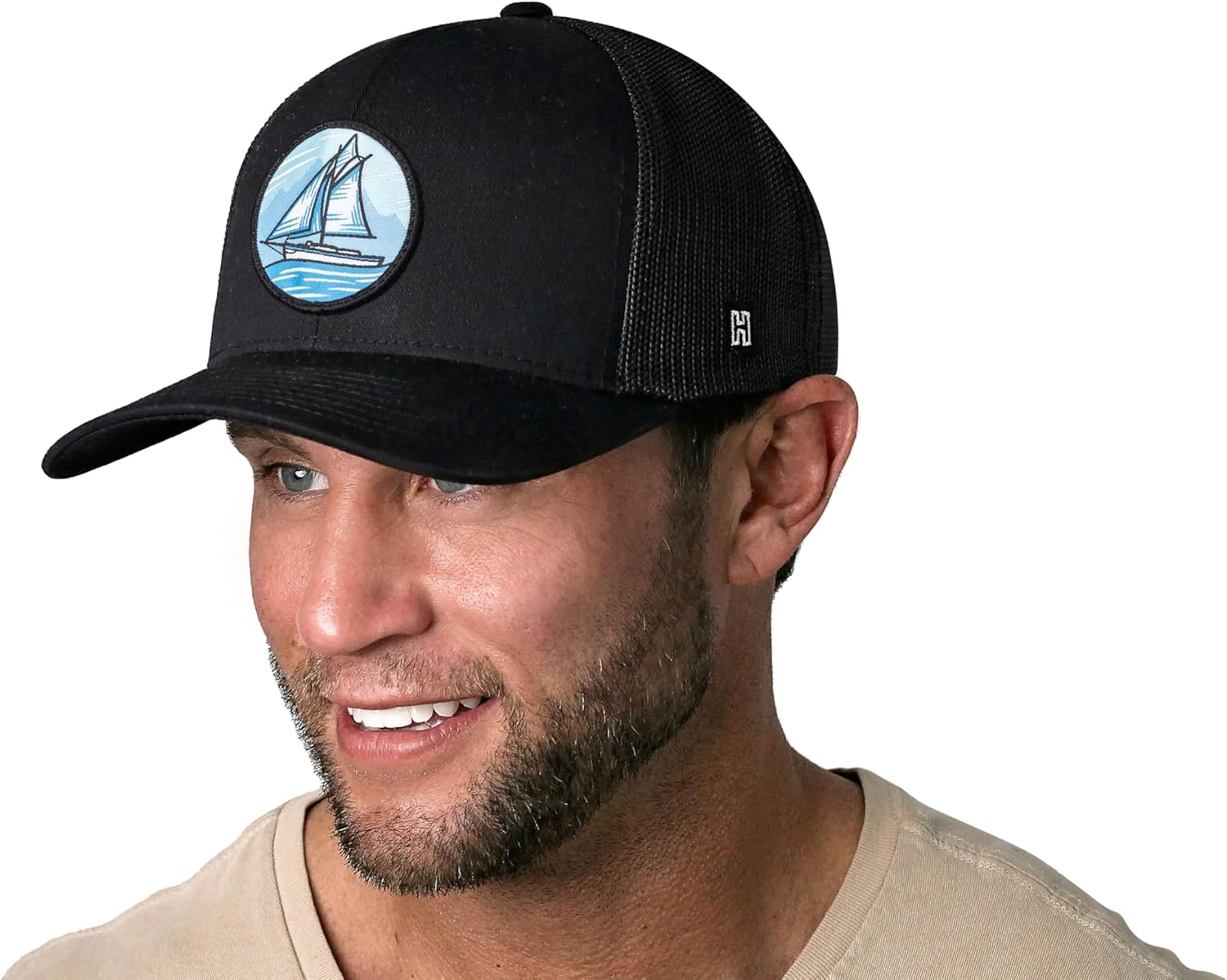 HAKA Camping Trucker Hat, Mountain Mesh Outdoor Hat for Men & Women, Adjustable Snapback Baseball Cap, Golf Hat