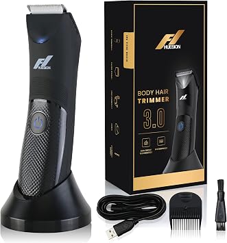 Manscape Trimmer for Men -IPX7 Waterproof Ball Trimmer w/Light & Ceramic Blade, Body Groomer for Pubic/Body/Groin Grooming, Electric Razor Shavers USB-C Charging, No Nicks, Gifts for Him
