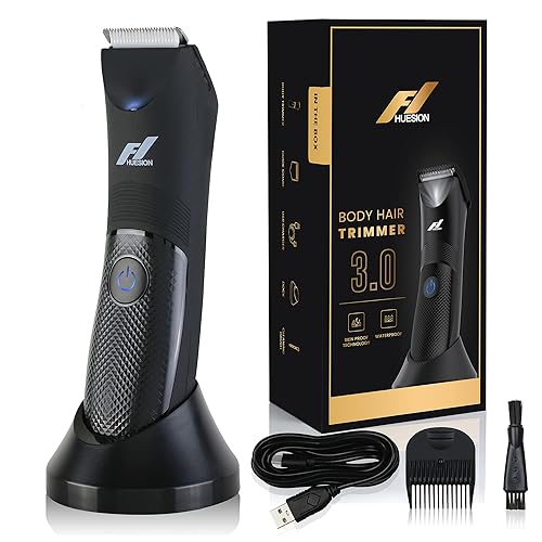 Fhuesion® Manscape - Recortadora de bolas impermeable IPX7 con luz y hoja de cerámica, peluquería corporal para peluquería corporal para peluquería