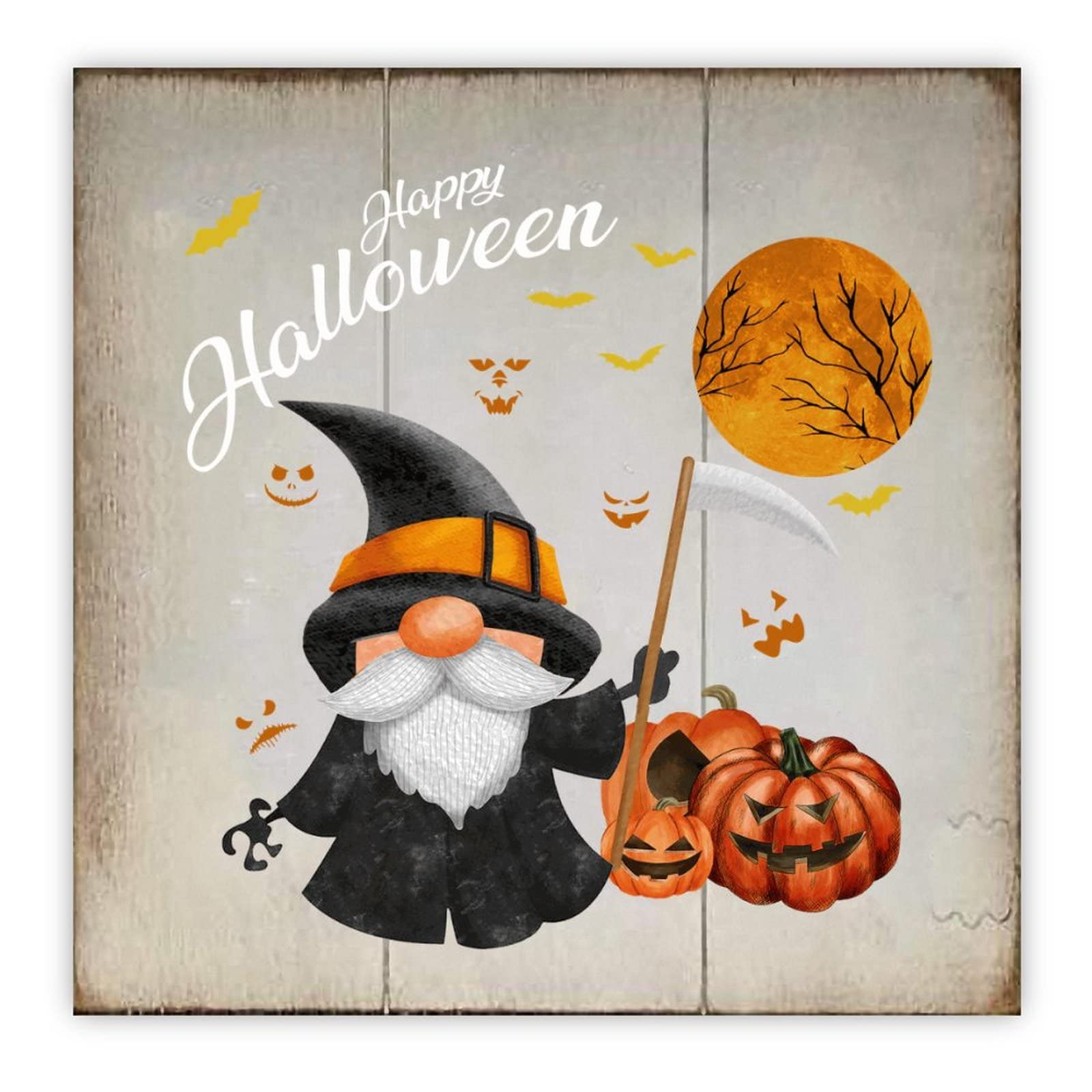 Décoration murale vintage en bois massif Halloween
