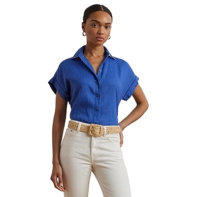 Lauren Ralph Lauren Relaxed Fit Linen Short Sleeve Shirt Women