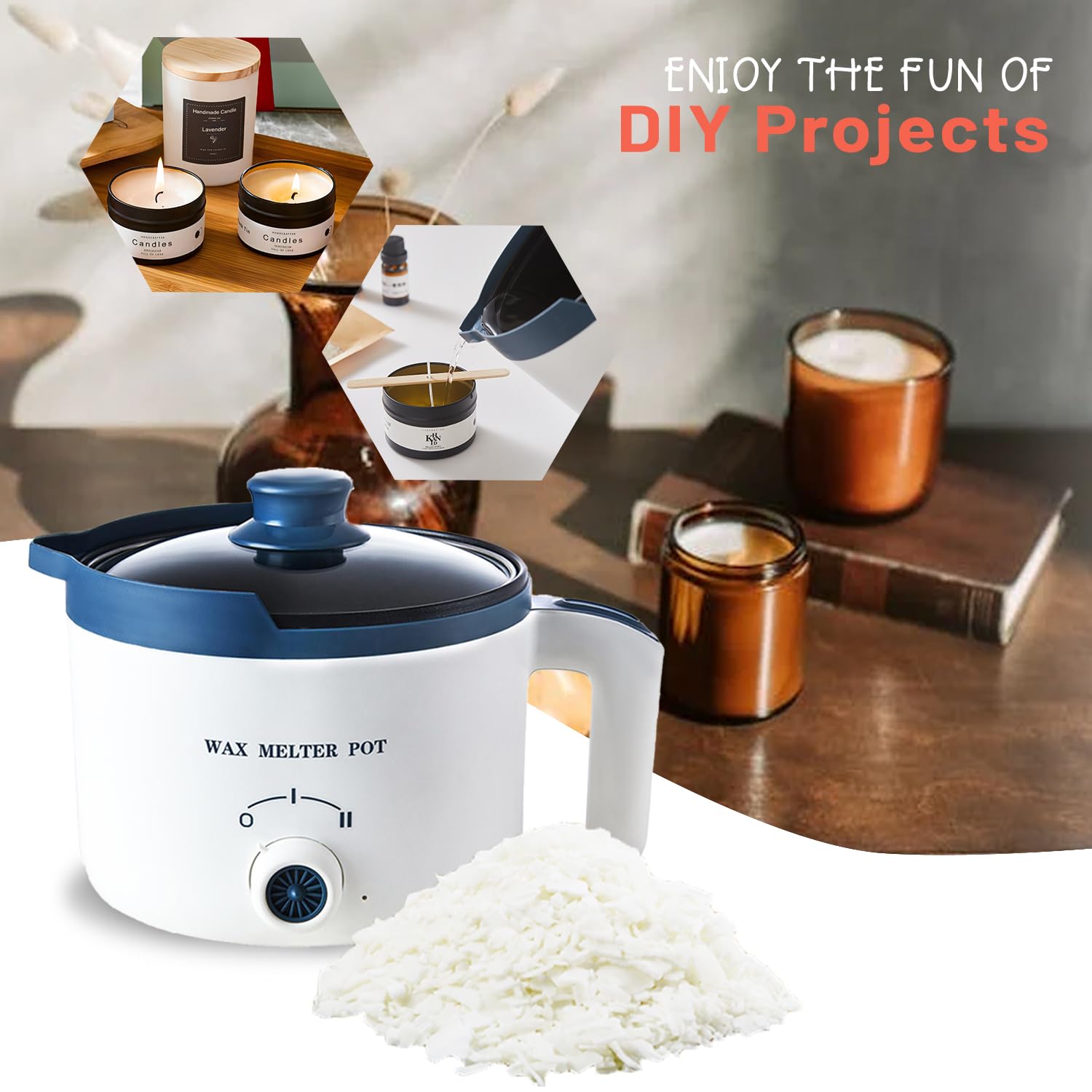 Kaarsen Maken Kit, Wax Melter Compatibel Kaarsen Maken, DIY Kaarsen Maken Benodigdheden Compatibel Volwassenen Beginners Eu B