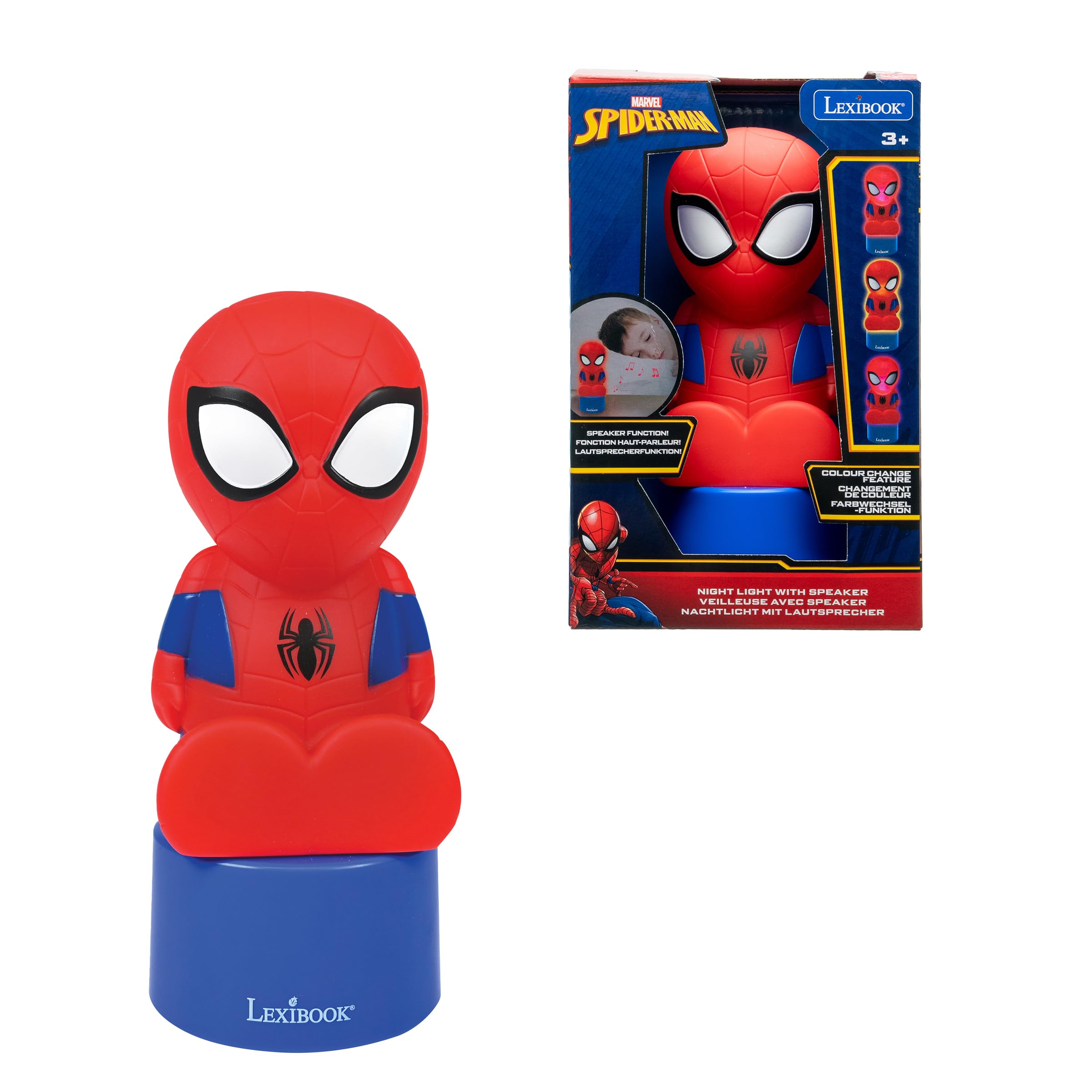 LEXIBOOK Spider-Man Color NightLight for Children's Room, Color Change, Smooth Light, Battery, Blue/Red, NLJ01SPLXB โ image 1