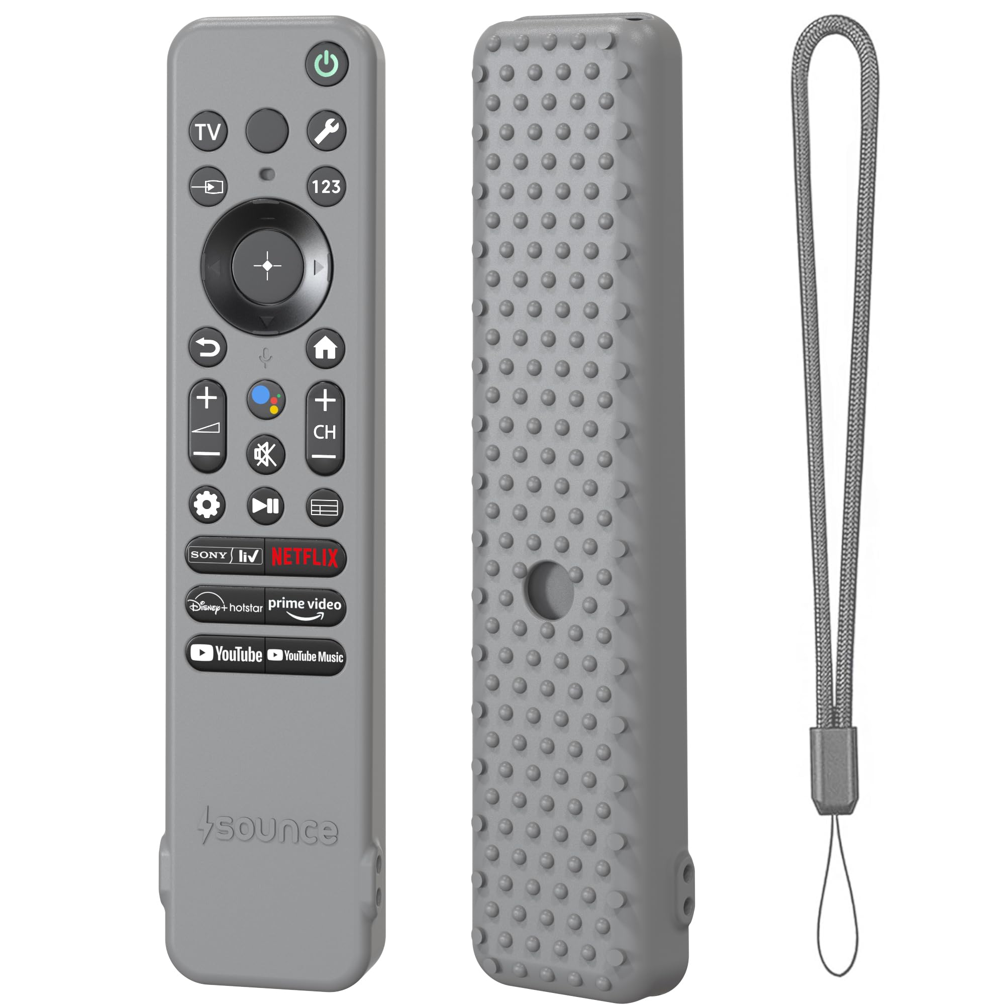 Sounce Silicone Remote Cover Compatible with Sony Bravia Smart TV 2023 RMF-TX910U – Shockproof Protective Case with Anti-Slip Texture, Precision Cutouts (Grey) [Remote Not Included]-image-38