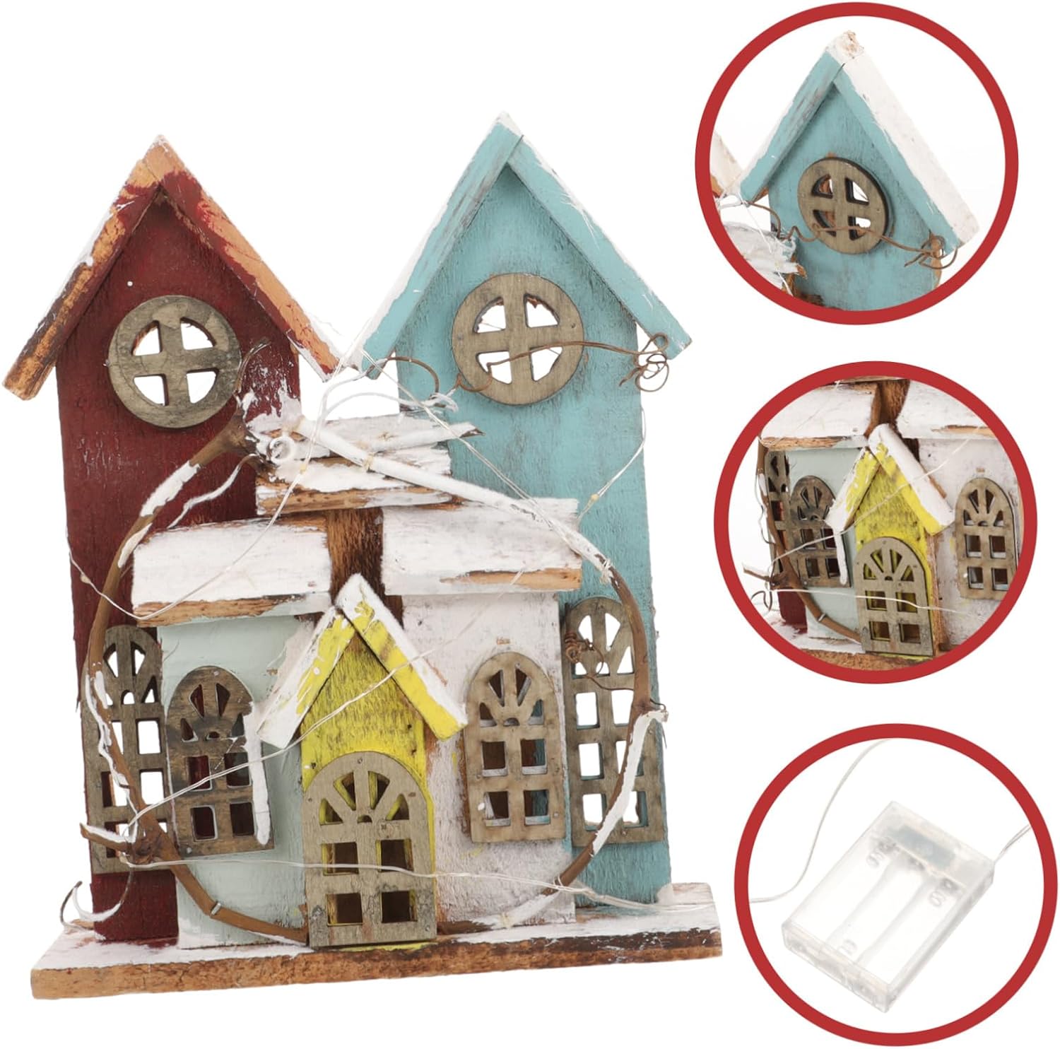 PRETYZOOM 1pc Mini House Decor for Christmas Cute Xmas Desktop Ornament for Holiday Home Decoration Charming House Display for Festive Celebration