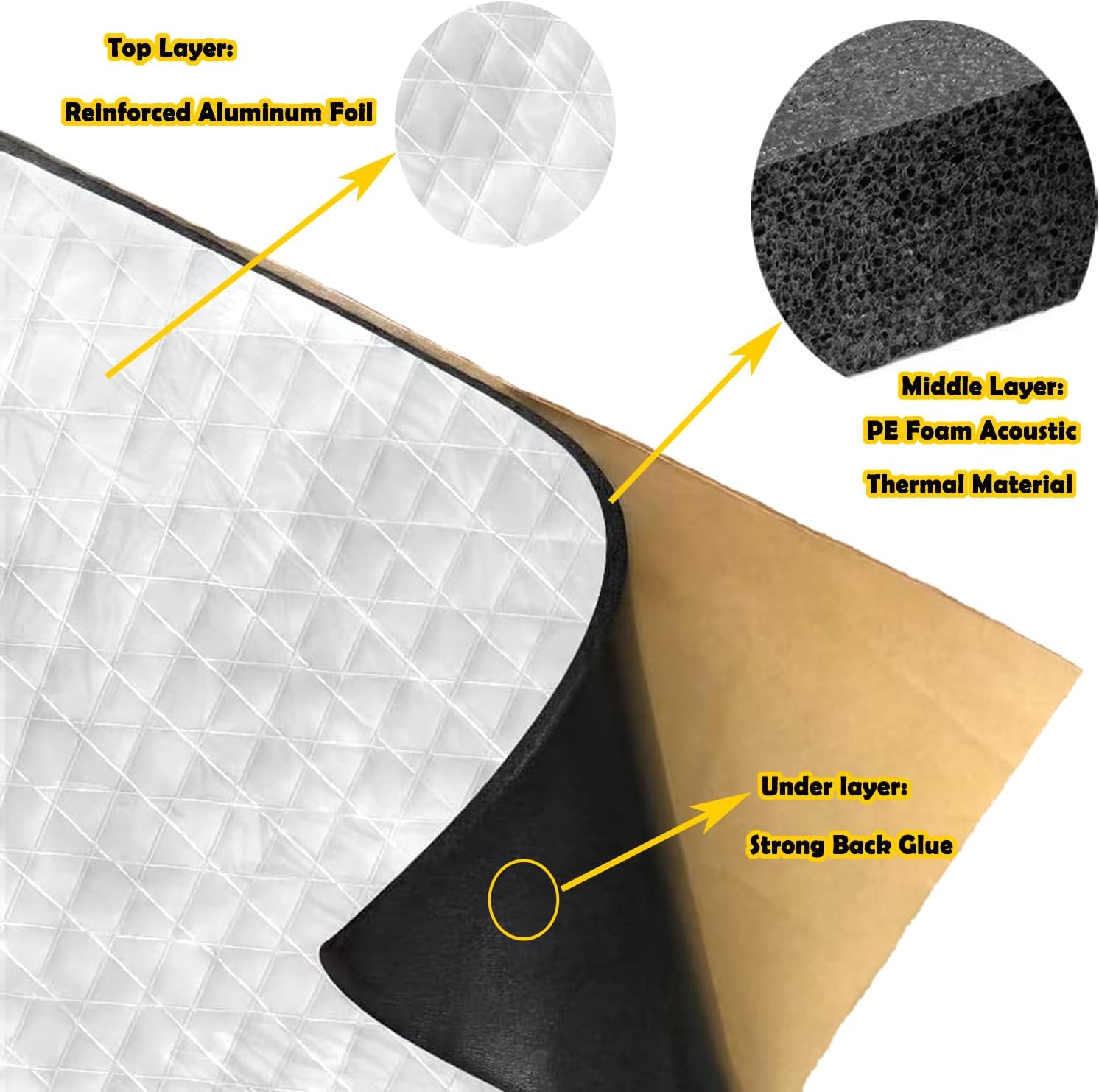 Sound Deading Material for Cars - 15.7" x39.4” Heat Shield Automotive Insulation, 400mil Thermal Acoustic Mat