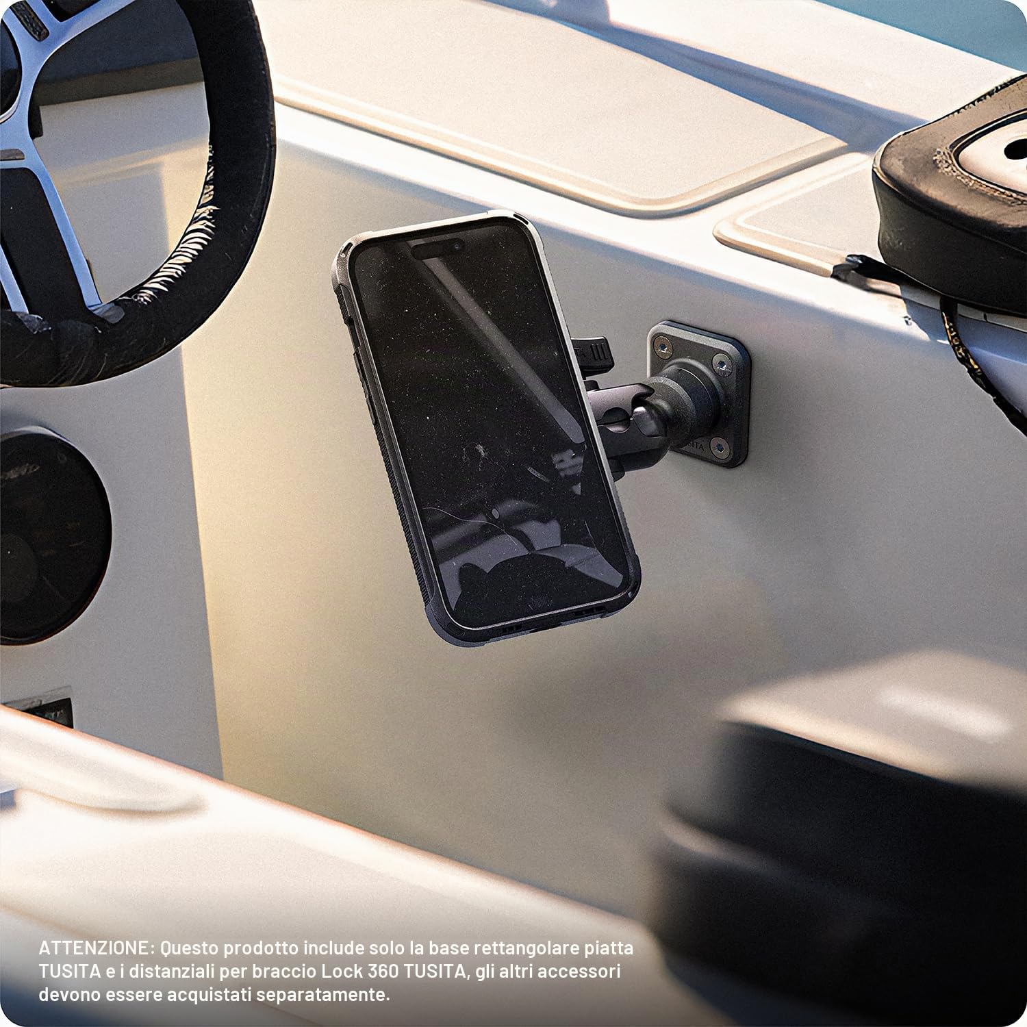TUSITA Lock 360 Base - Base Rettangolare Piana - 4 Fori