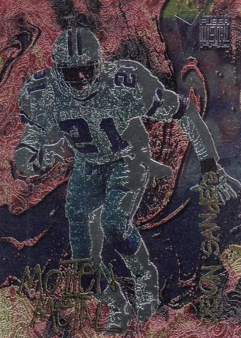 Football Trading Card 1996 Fleer Metal Molten Metal #9 Deion Sanders EX Excellent Cowboys