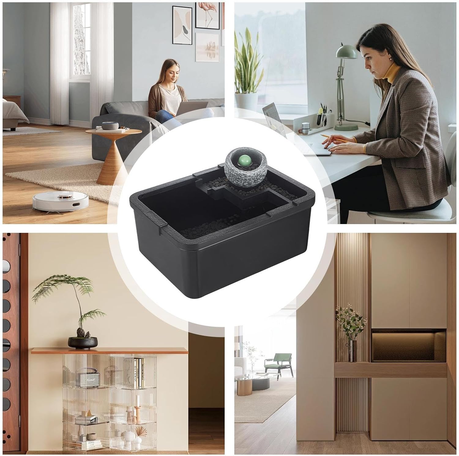 Small Fish Tank,Quiet Tiny Landscape Decor with LED Light and Pump | Small Fish Aquariums | for Betta Shrimp Jellyfish Aquaponics Desktop Hospital Bookshelf Studio Bedroom