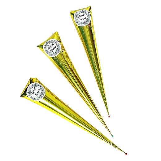 ALMAS 3 PACK Henna Cones for women 100% natural ready to use henna tubes paste hair color hair dye-reddish brown color 30g Each cone (3 PACK, REDDISH BROWN)