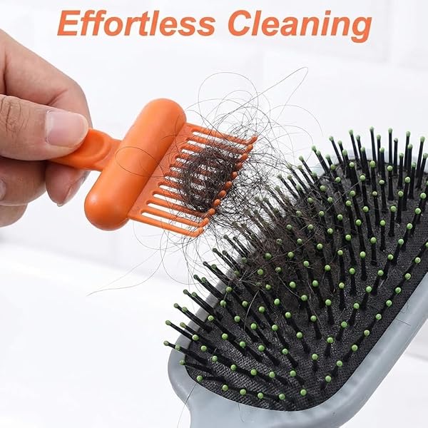 2 Piezas Herramienta Limpiadora de Cepillos para el Cabello, 2-en-1 Cepillo Limpiador de Peines, Elimina Cabello y Polvo para Uso en Casa y Salón - 5