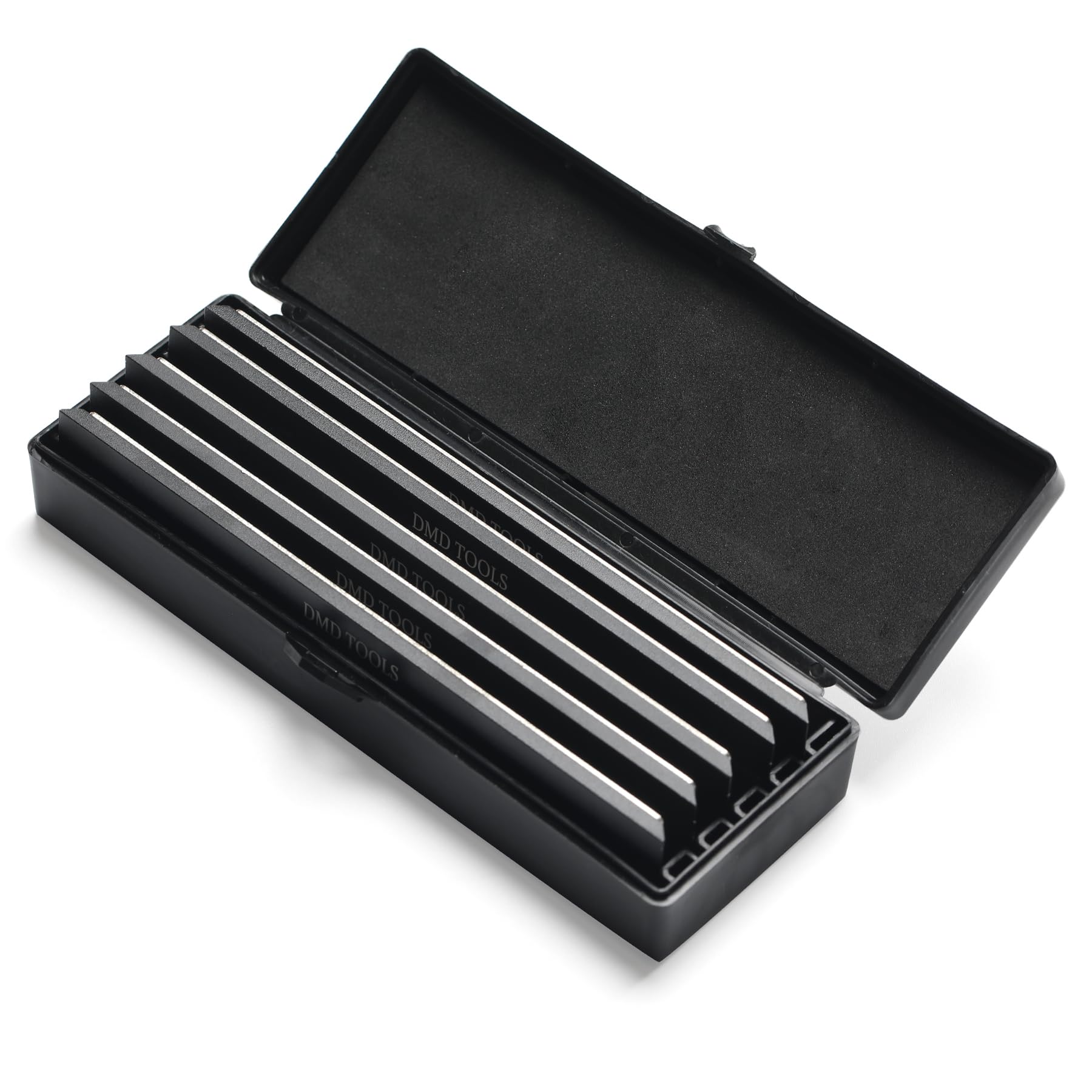 DMD5-Piece Diamond Sharpening Stone Set | Grits 240# to 1500# for Precision Knife Sharpening | Ideal for Kitchen, Camping, Hunting, and Workshop Use | Durable and Portable with Compact Storage Case