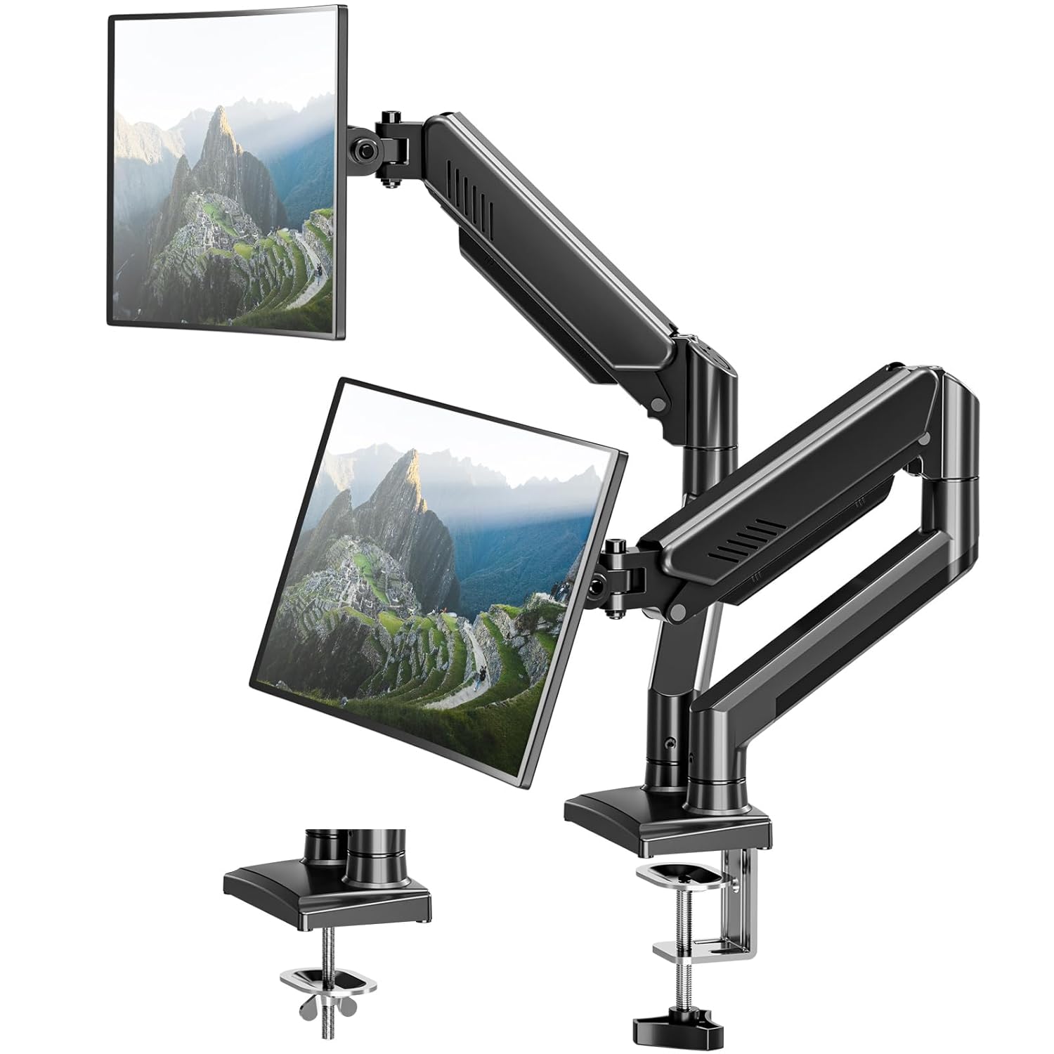 Dual Monitor Arm Desk Mount Fits 13 to 32 inch Computer Screens Holds 4 4 to 22lbs Display