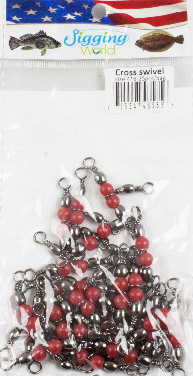 JW 3 Way Brass Fishing Barrel Triple Swivels - Pack of 25. Size 5x7. 66lb