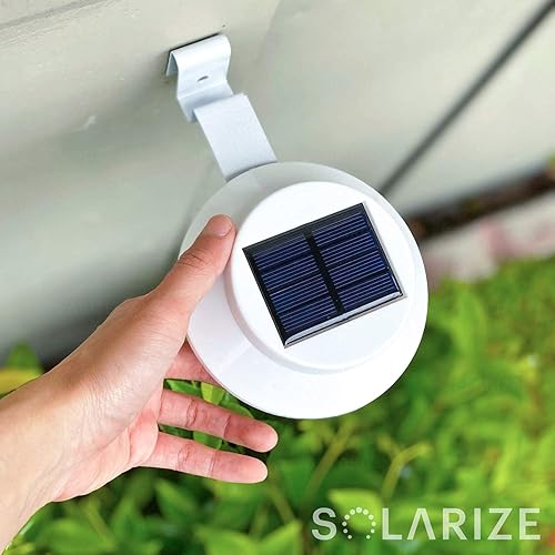 Miniatura 5 de BRIGHTOLOGY Incredalight Solarize - Luces solares impermeables para exteriores (4 luces), luz LED cálida para uso exterior canalón, techo, valla,