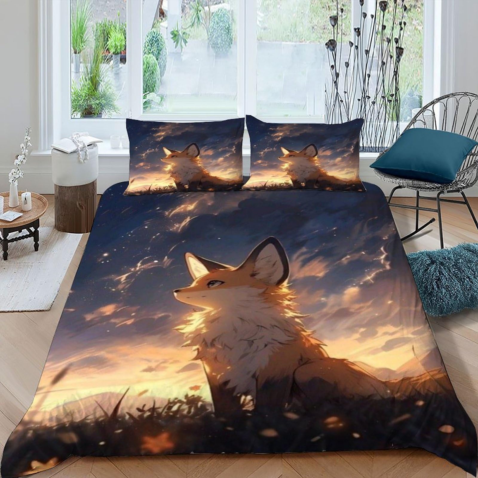 Parure de lit king renard pour transformer votre chambre en un cocon de nature sauvage