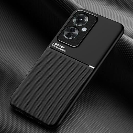 جراب متوافق مع موبايل اوبو رينو11F 5G الجيل الخامس ، كلاسيكي مقاوم للصدمات مصنوع من السيليكون الناعم والبولي يوريثين الحراري وجلد صلب البولي كربونات مغناطيسي أزرق