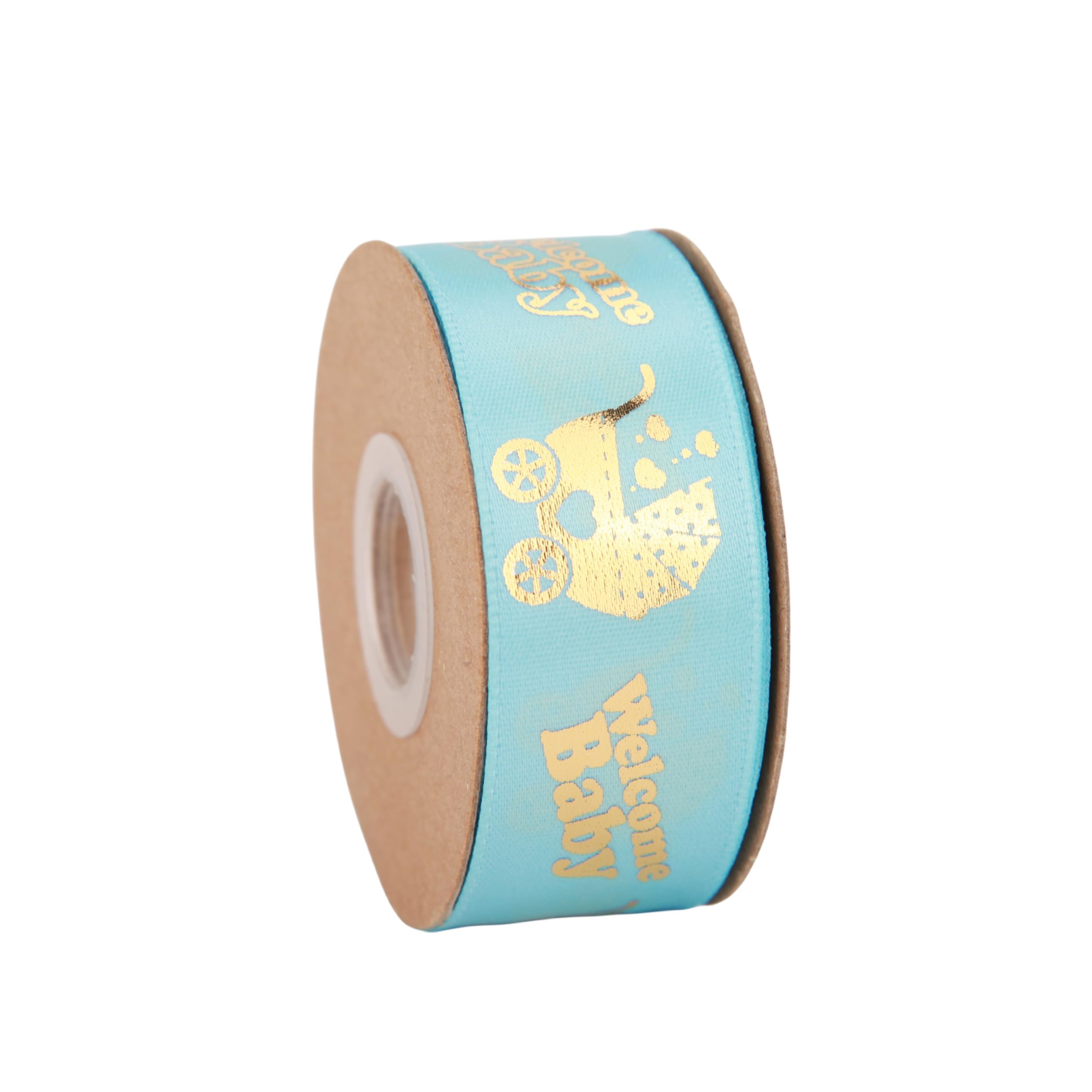 Snapklik.com : Meseey Welcome Baby Ribbon Blue And Gold Foot Print ...