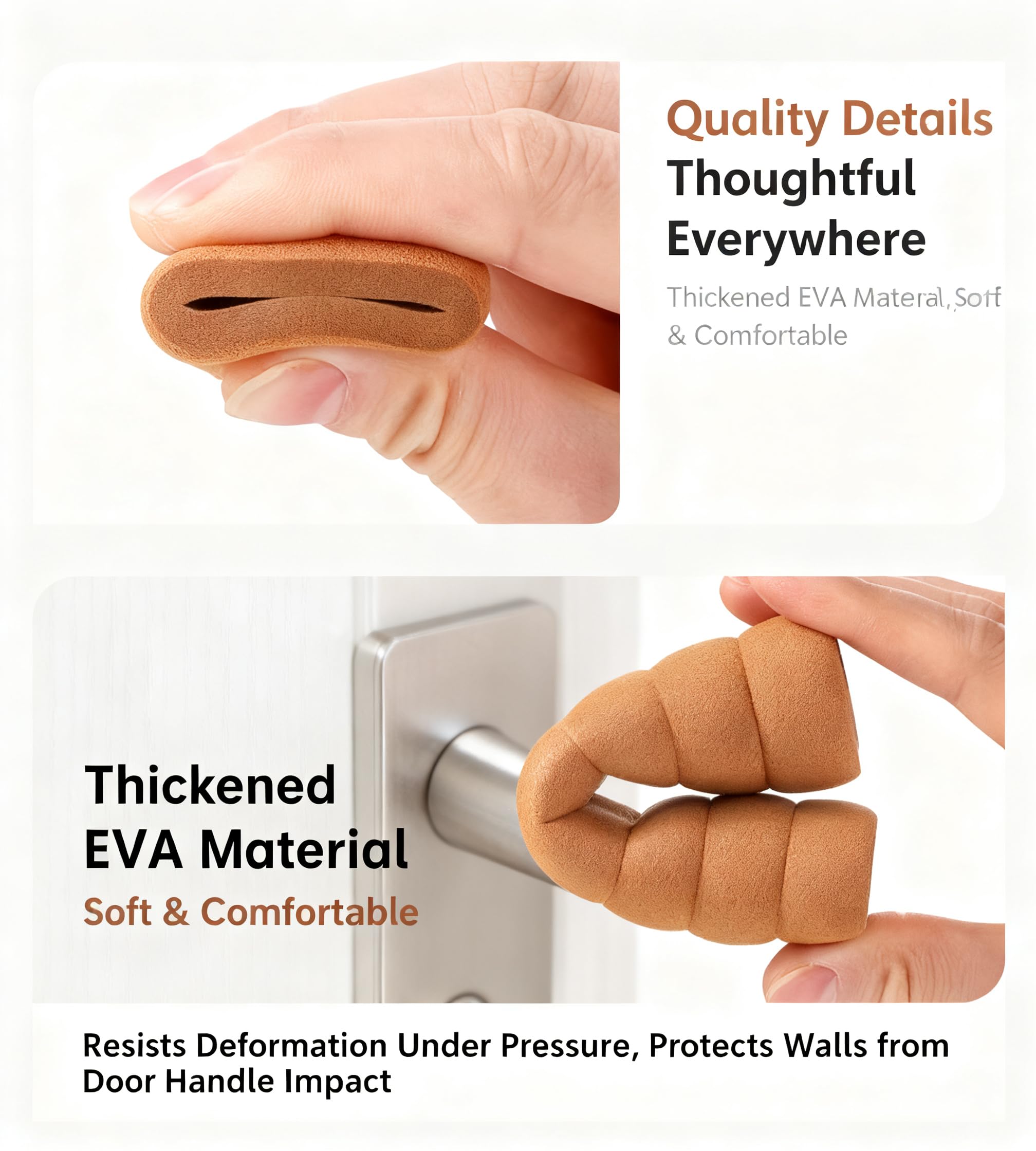 2 fundas protectoras anticolisión para manija de puerta de EVA, evita arañazos y ruido, adecuadas para el hogar, oficina, interior, manijas de puerta, fundas de protección cilíndricas — view 2