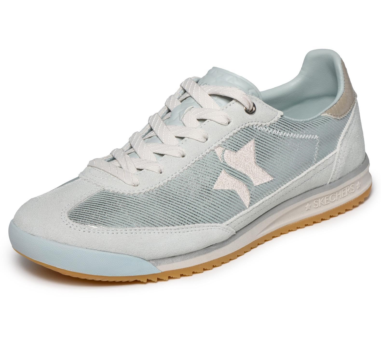 Skechers Women's Skx 92 Perfectly Shimmered Sneaker, Sage Suede/Trim, 3.5 UK