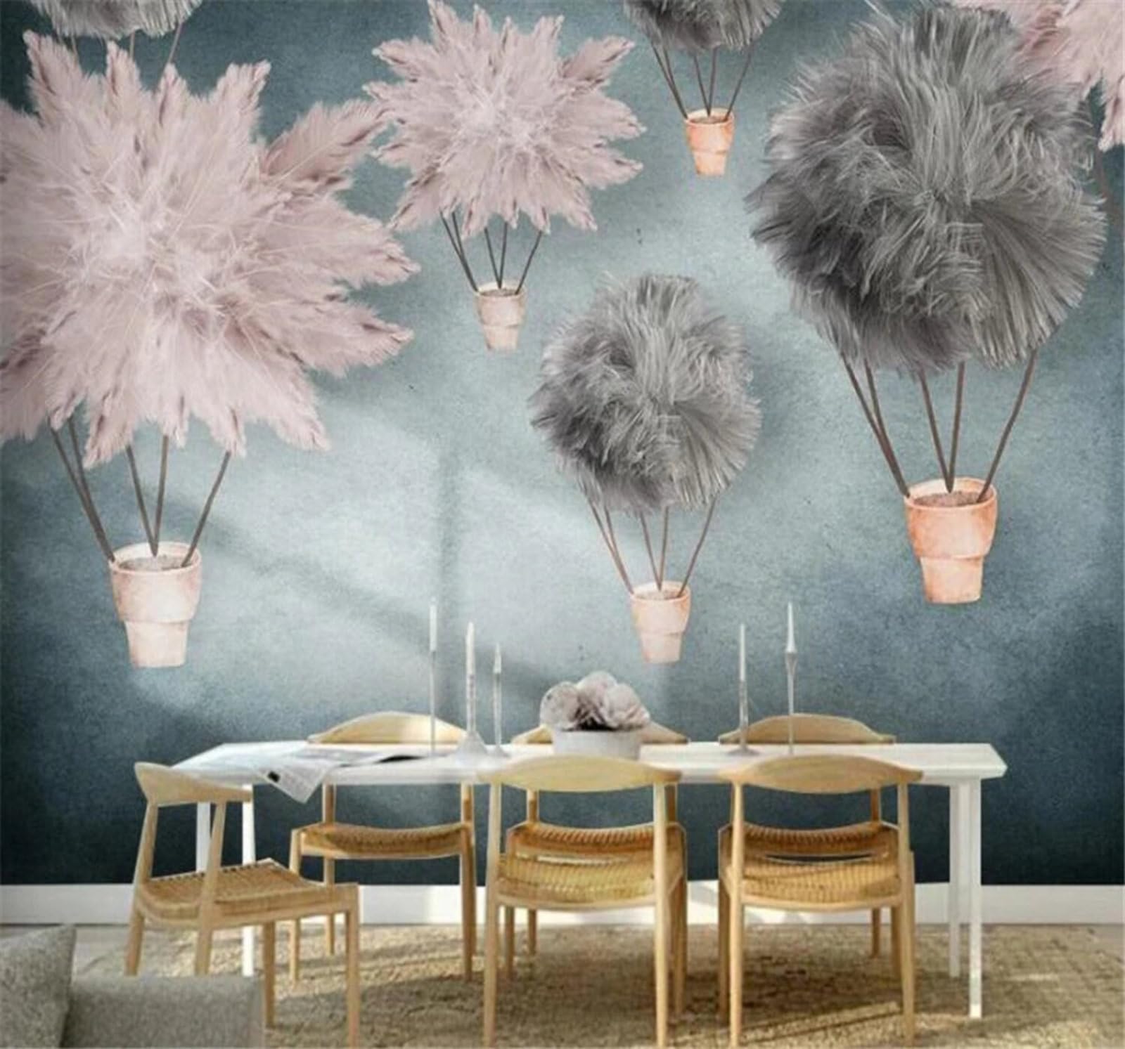 XLMING Retro Three Dimensional Creative Feathers Unique 3D Wallpaper Luxury Silk Study Dining Feature Sofa Grey Bedroom Living Room Tv Decorative Wall-400cm×280cm