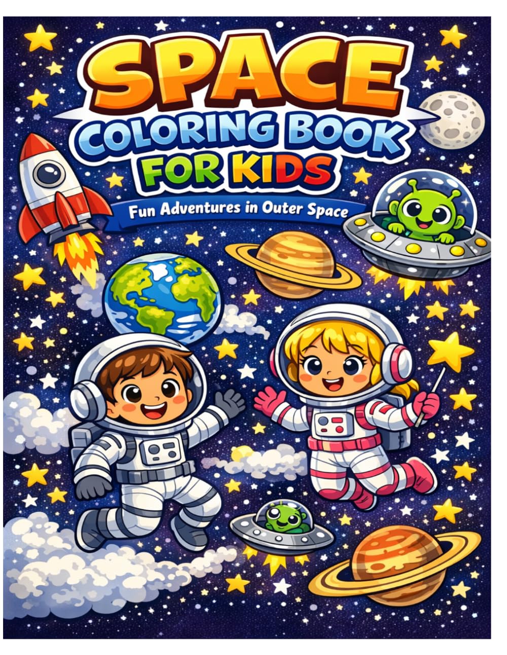 Space Coloring Book for Kids: Fun Adventures in Outer Space