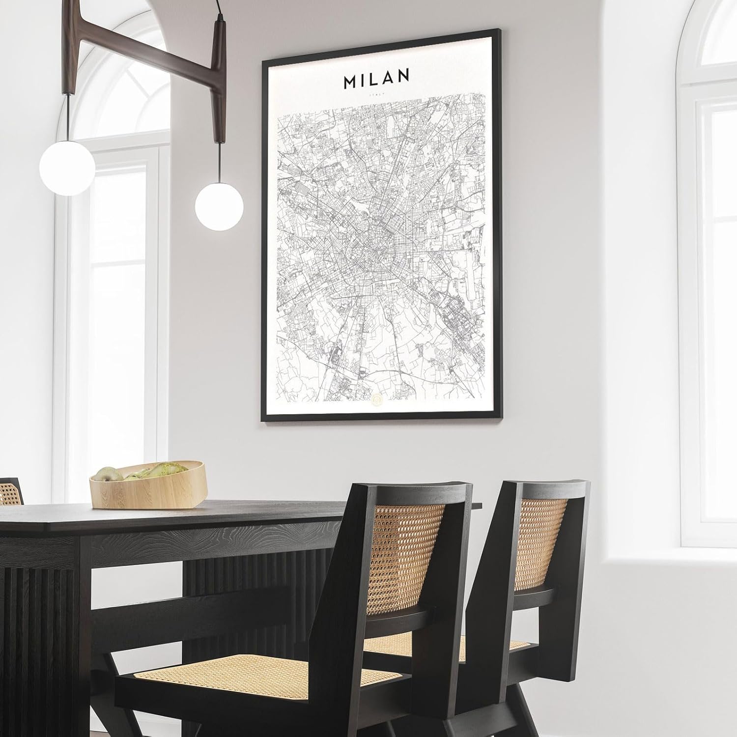 Modern Grey Poster of Milan Italy | 11x17 12x18 16x24 24x36 Unframed Mininal Wall Art | Minimalism Hometown City Traveler Print for Gift | Minimalist Home Office Decor