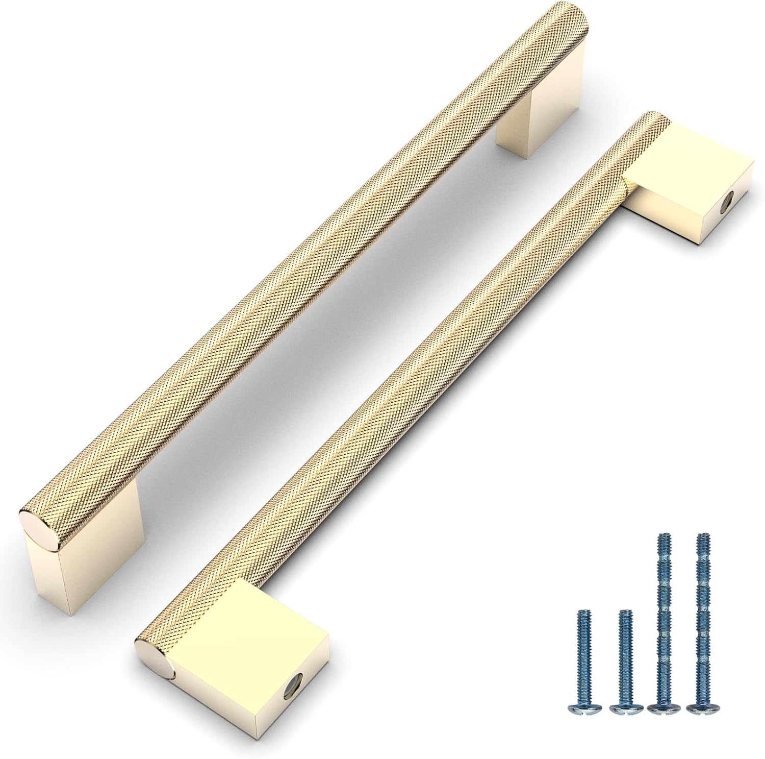 ROMATEE 10 Pack Gold Knurled Pulls 7 Inch Kitchen