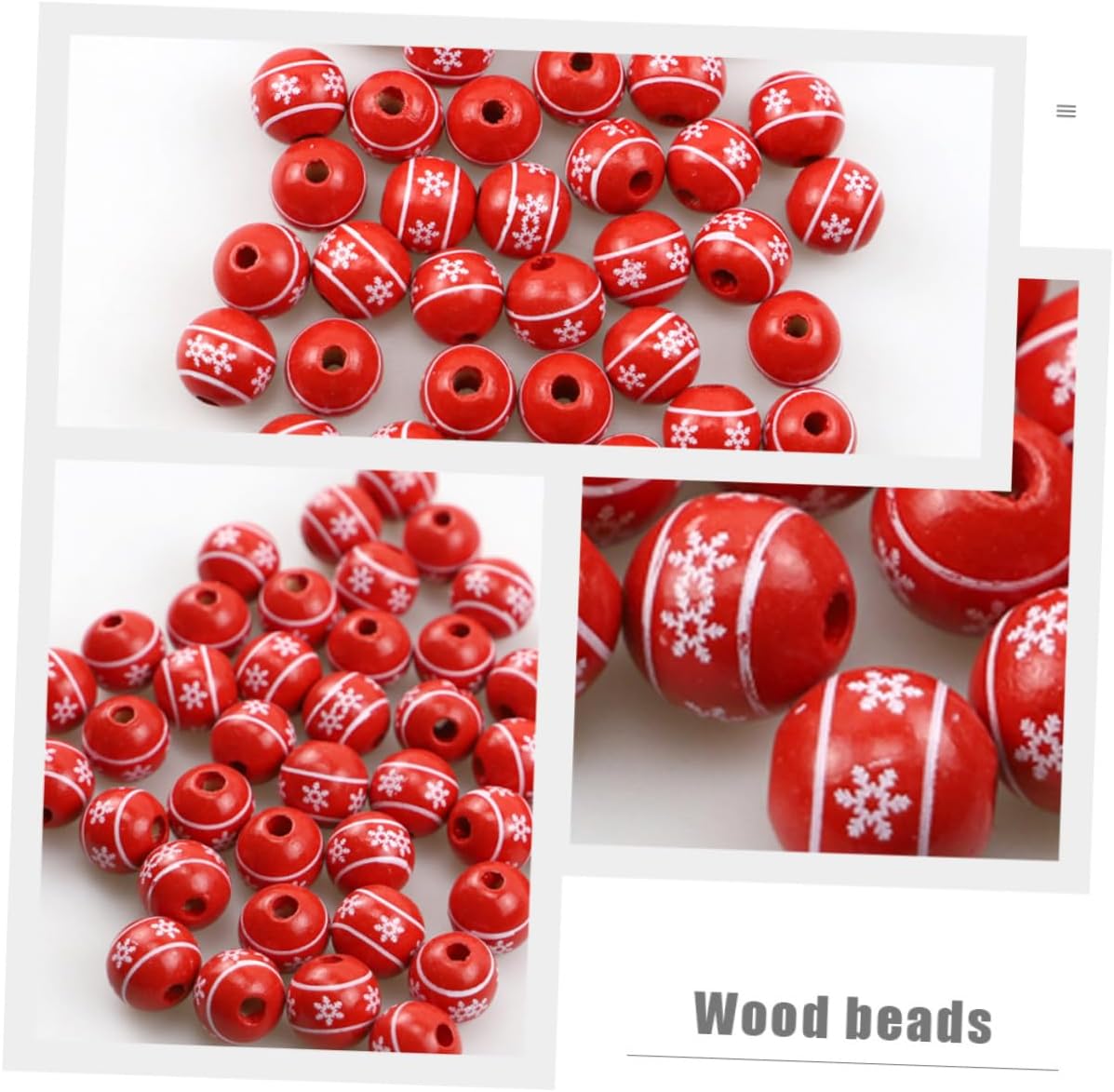 HEMOTON 50pcs 16mm Round Wood Beads DIY Craft Wooden Beads for Jewelry Making Christmas Garland Decorations Holiday Craft Supplies