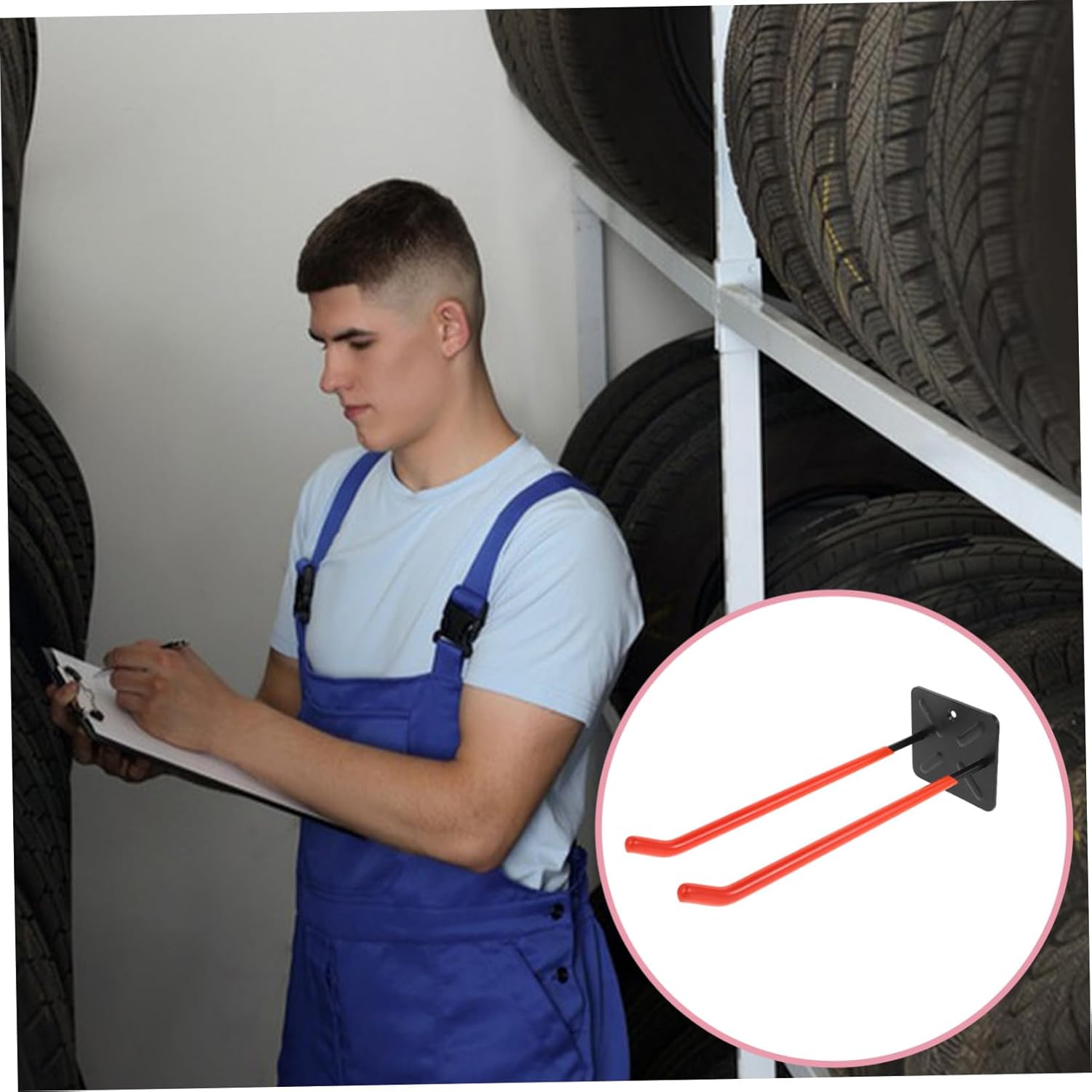 Heavy Duty Garage Wall Mount Hooks for Tires and Tools Utility Storage Hangers with Maximum Load Support Space-Saving Orange Hooks for Garage and Warehouse Organization