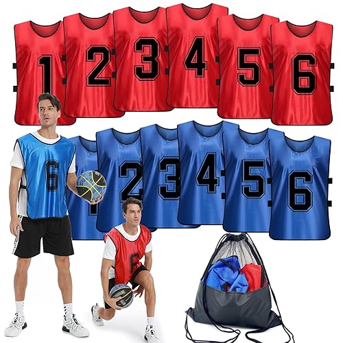 Sports Pinnies-Numbered Practice Vest Pennies for Soccer Basketball Jersey Bibs