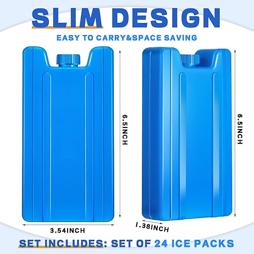 Miniatura 2 de 24 paquetes de hielo para bolsas de almuerzo, paquetes de congelación rápida, paquetes fríos de larga duración para enfriadores, paquetes de hielo