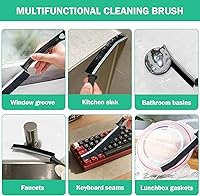 Vista 4 de 5 piezas de cepillo de limpieza de hendiduras multifuncional, cepillo de limpieza de cerdas duras, cepillo de huecos, adecuado para baños