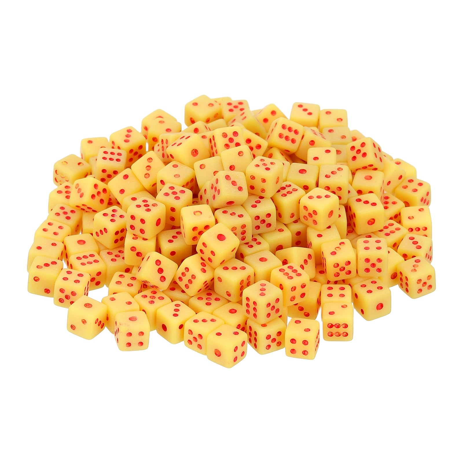 sourcing map 350Pcs Mini Dice, 5mm/0.2" Acrylic Tiny Six Side Game Dot Square Dice Bulk for Table Board Game Party Activities, Yellow/Red — image 1