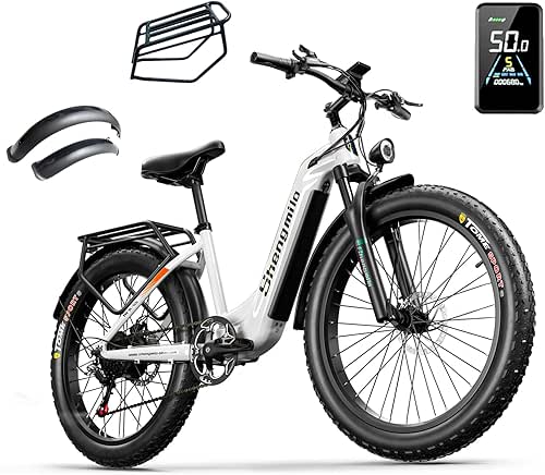 Shengmilo E Bike,MX06 Bicicleta Eléctrica,26" x 3.0 Fat Tire,batería extraíble