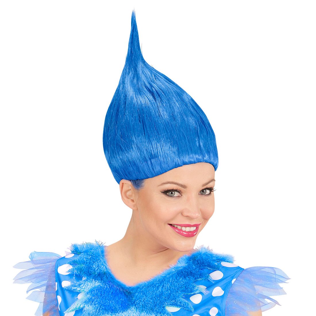 Blaue Troll-Perücke Für Karneval – Aus Polyester/Polychlorid, Einheitsgröße