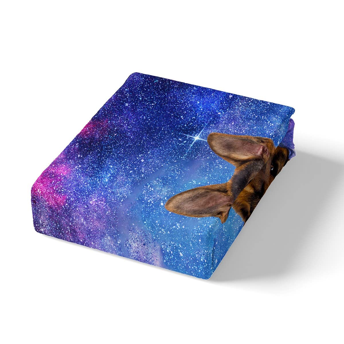 Cane Galaxy Copripiumino 3D Pastore Tedesco stampato Cane Parure da letto 200 x 200 cm Chic Blu Viola Cielo stellato per ragazzi Ragazze Adolescenti Carino Pet Cucciolo Animale Set copripiumino