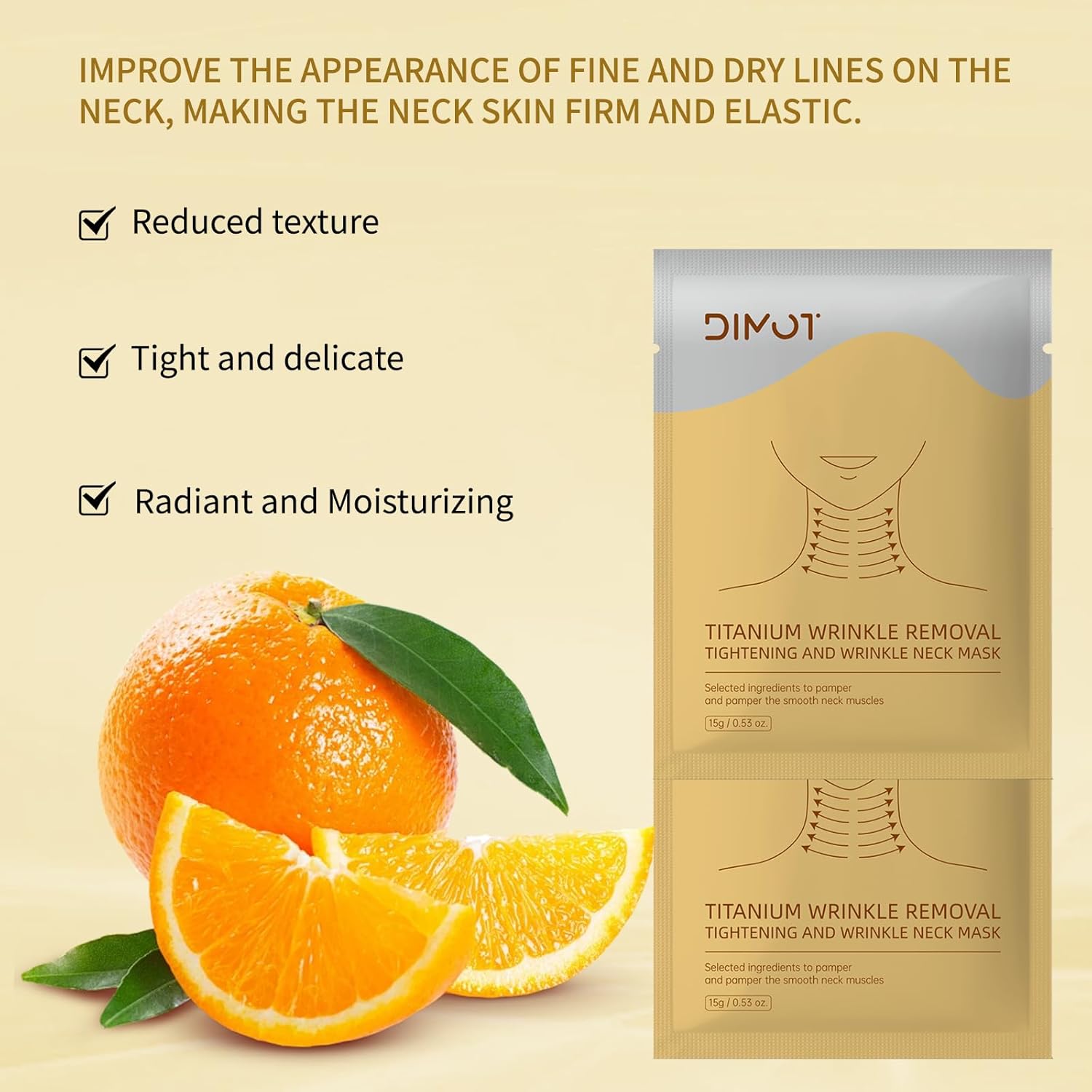 Anti-Aging Neck Wrinkle Patches | Golden Collagen & Hyaluronic Acid Pads for Neck Wrinkles | Deep Moisturizing, Firming & Lifting Treatment | Adjustable Line Remover Wrap for All Skin Types, 1 Pack - Image 5