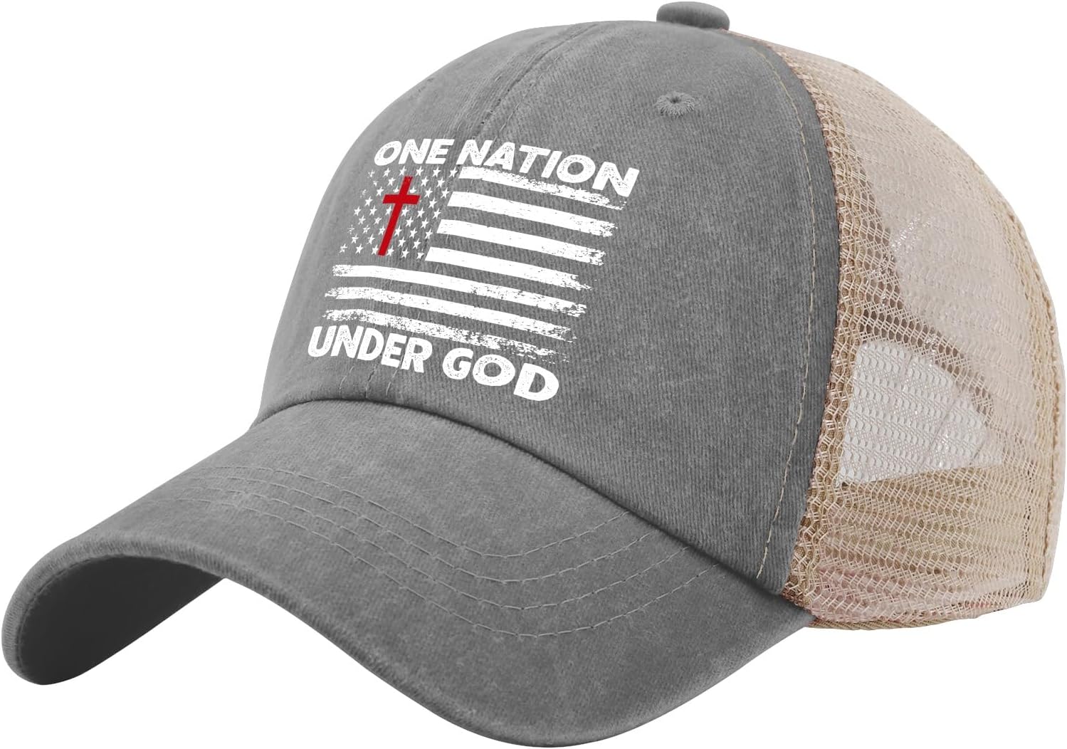 One Nation Under God Sun Hat Womans Hat Dad Hat Gifts for Grandpa Golf Cap - Image 3
