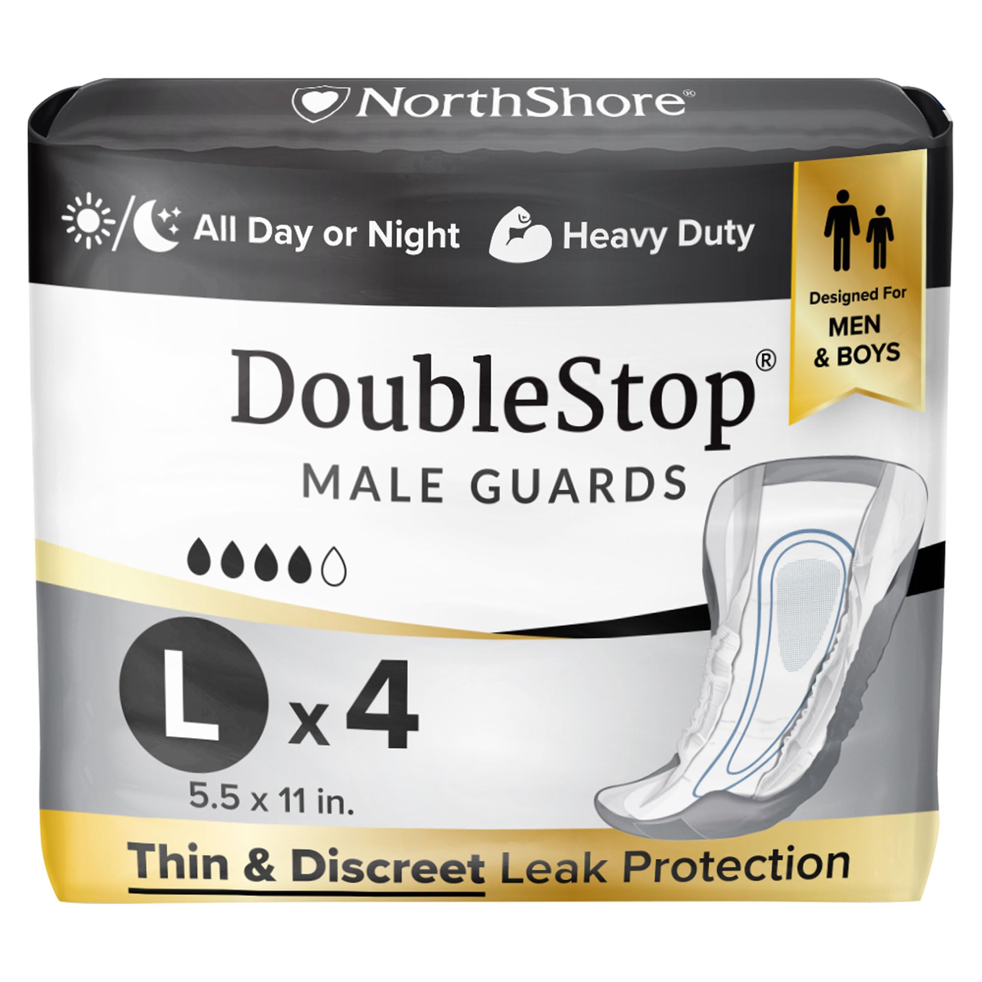 NorthShore DoubleStop Male Guards, Large, Starter Pack/4