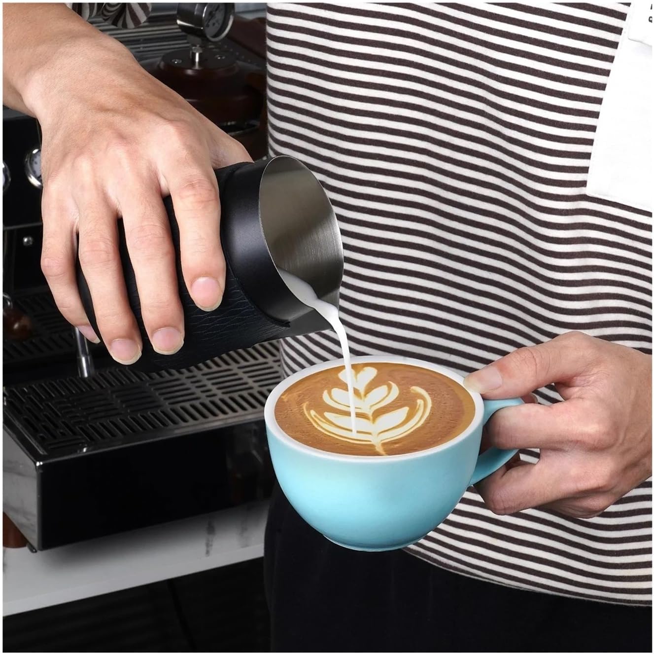 Espresso Milk Pitcher V3, 500ml Frothing Jug without Handle, Steaming with Sharp Spout(E)
