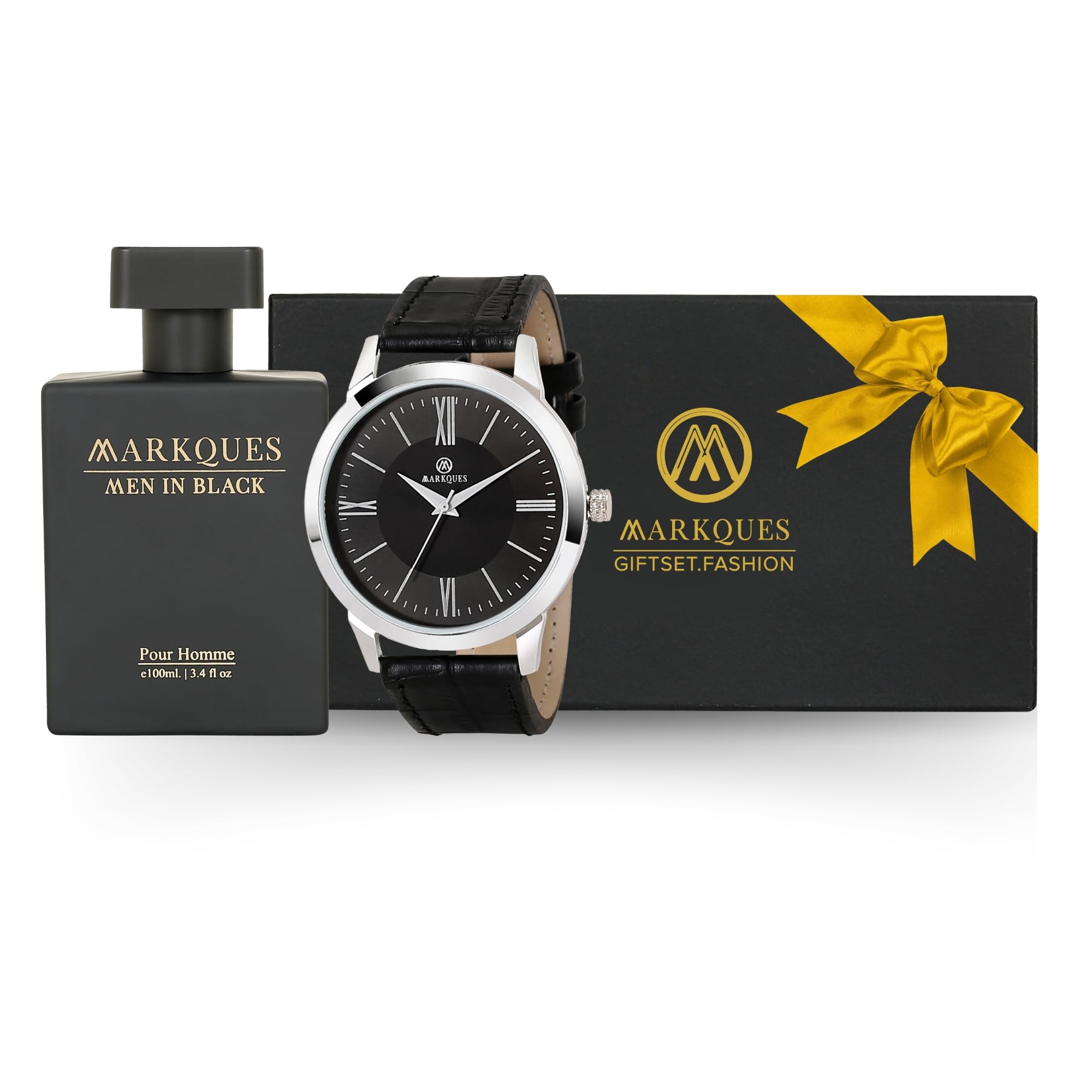 MARKQUES Men In Black Perfume 100ml EDP And Watch Festival Gift Set Combo For Men (MIB66-SLM77090101) (B0CJ3B8S59) Amazon Price History, Amazon Price Tracker