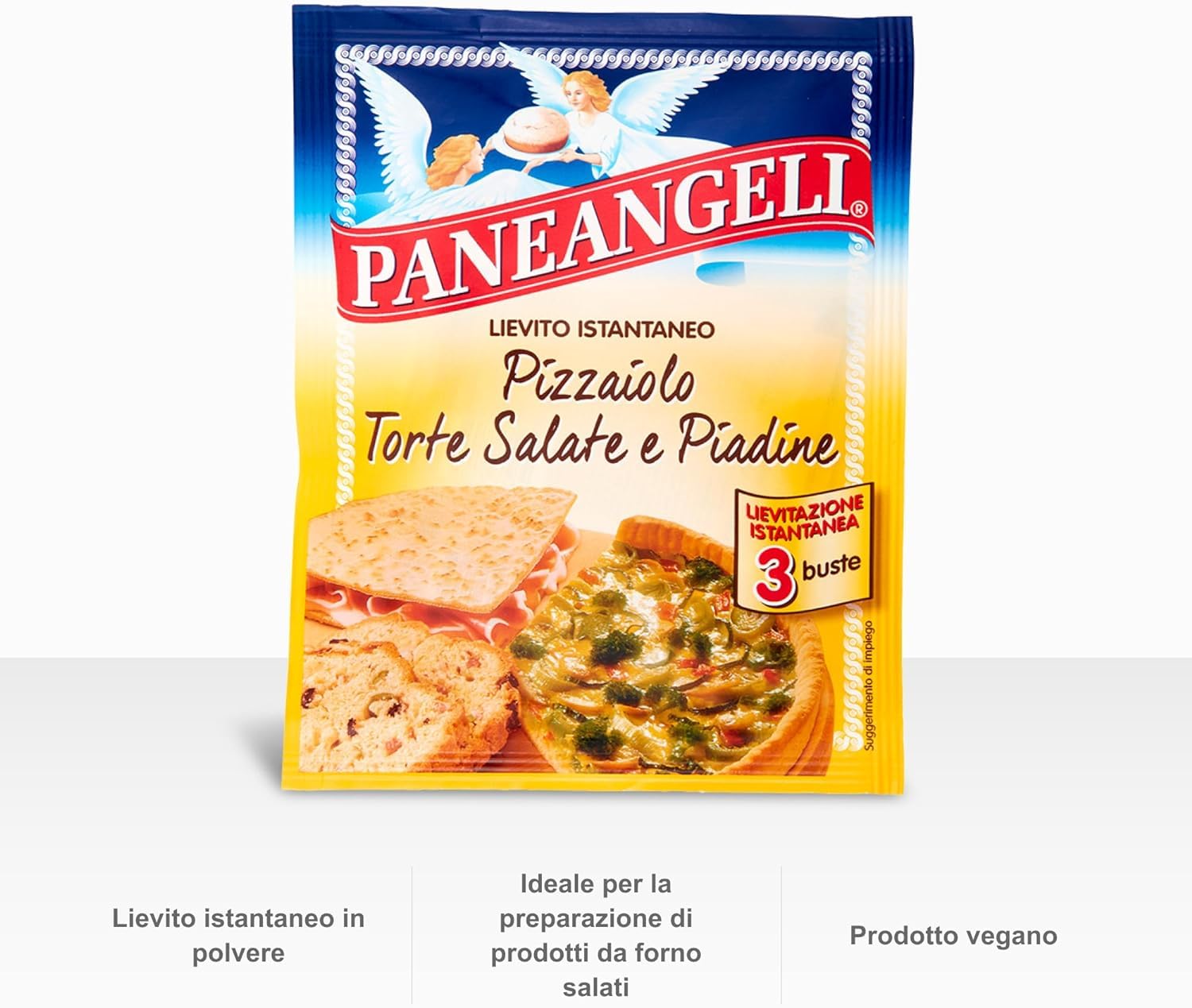 25x Paneangeli Lievito Pizzaiolo,Instanthefe Hefe zur Zubereitung köstlicher herzhafter Gerichte - 3 Beutel à 15g + Beni Culinari Kostenloser Schlüsselanhänger