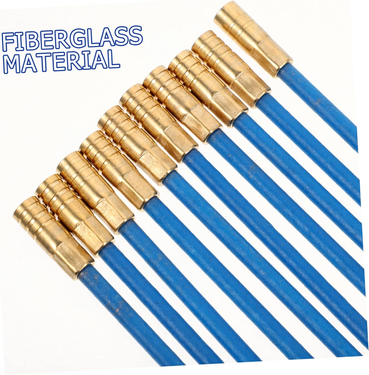 2 Sets Threader Electric Tools Glow Rods Fish Sticks Electl Duct Tape Clear Coaxial Fish Tape Kit Wire Fishing Blue Glass Fiber Tools Fiberglass Fish Tape Cable Puller