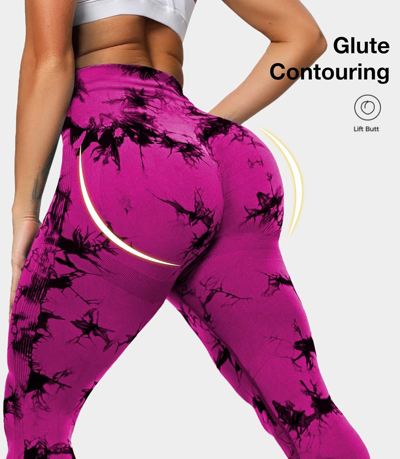 JGS1996 Tie Dye Leggings for Women Tummy Control High Waisted Scrunch Butt Lifting Seamless Workout Yoga Pants - Image 3