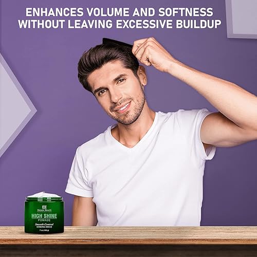 Miniatura 2 de Botanic Hearth Pomada para el cabello para hombres de alto brillo fuerte sujeción estilo con definición y brillo hecha con una mezcla de agentes de