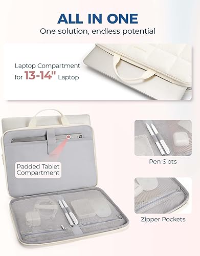 Miniatura 9 de BAGSMART Funda para laptop de 15 a 16 pulgadas con correa, bolsa acolchada esponjosa para laptop con asa, funda antirrobo para MacBook AirPro de