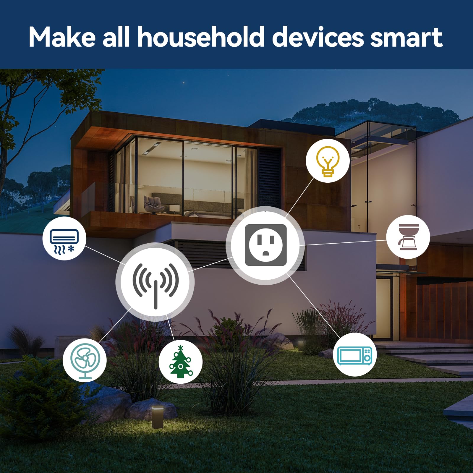 2 Pack Smart Plugs WiFi Outlets Compatible with Alexa Google Assistant 15A 1800W Max Smart Socket with Timer — view 7