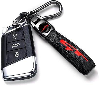 Carbon Fiber Car Key Chain Metal Car Keyring Accessories, Keychain Keyring Family Present for Cars
